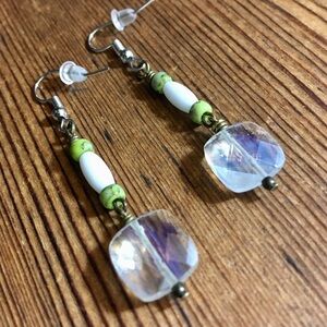 Pine Apple Faceted Quartz Dangle Earrings,  Handmade Ladies Beaded Earrings